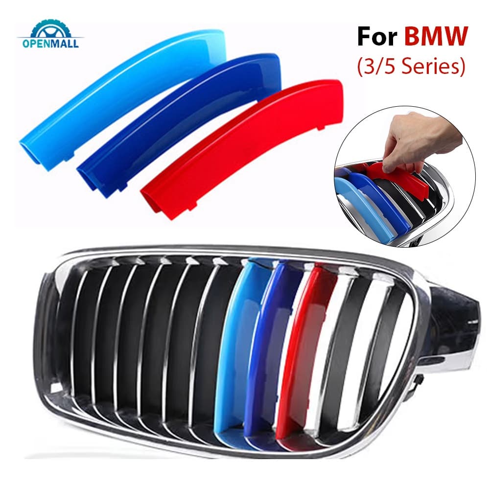 OM 3pcs/Set M Tiras De Aparas Da Grade Dianteira Do Carro De Corrida Para BMW E46 E90 E91 E92 E93 F30 E60 E61 F10 G30 G20 F07 F11 F18 Desempenho