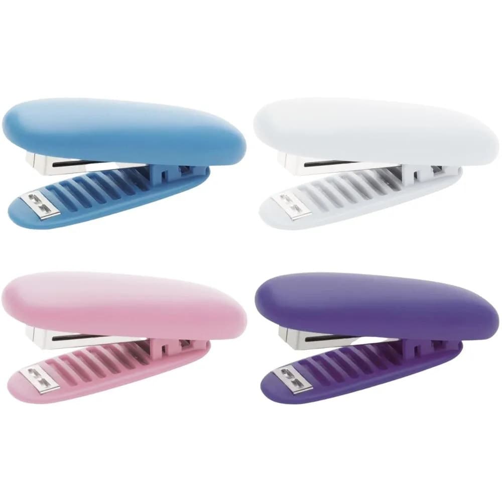 Mini Grampeador + Grampos MX­-G15D Plástico Maxprint com Caixa com 1000 Grapos