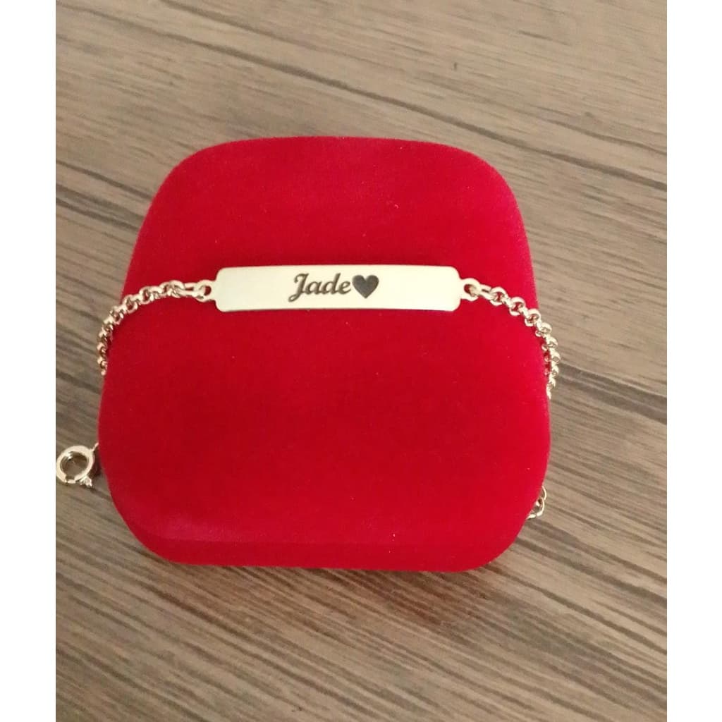 Pulseira Personalizada a Laser bebê Banhada a Ouro