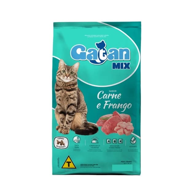 Ração Gatan Gatos Adultos Sem Corantes Frango e Carne 10,1 kg