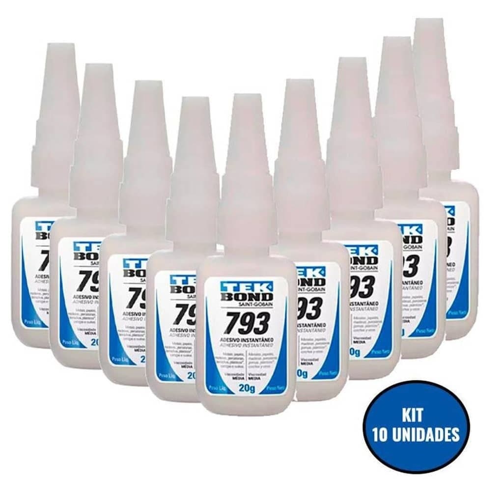 Kit 10 Cola Instantânea Tek Bond 793 20g
