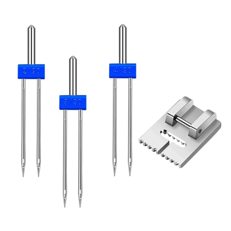 Sapata calcador de nervura mais 3 agulhas duplas