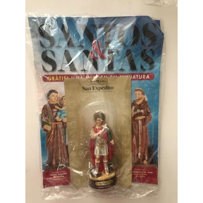 Revista Santo Expedito + Imagem em Resina Esp. 12cm.