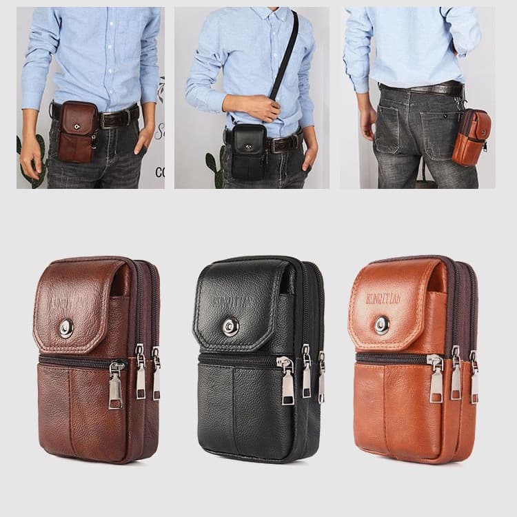 Nova Bolsa Telefônica Masculina De Couro De Vaca Para O Exterior btx004