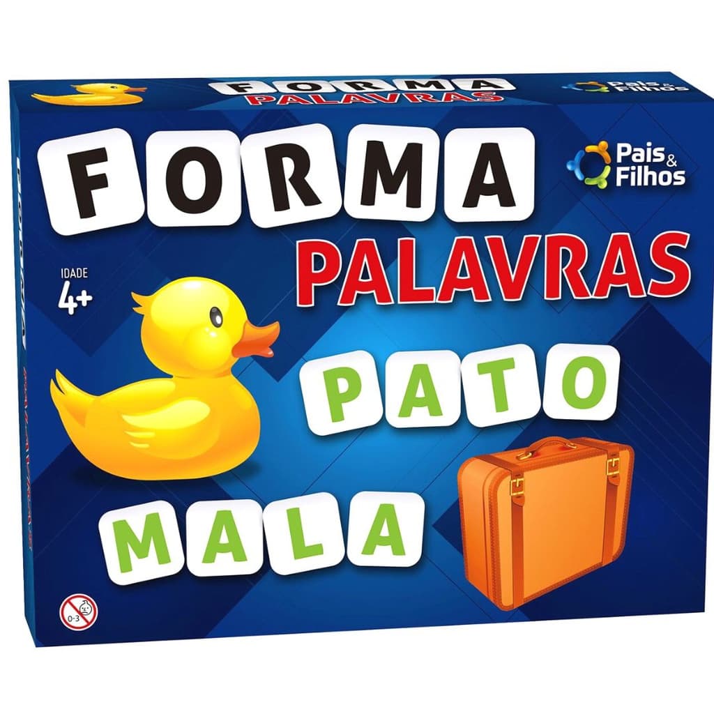 Jogo Forma Palavras Alfabetização Infantil 160 Letras - Desenvolve o Raciocínio da Criança
