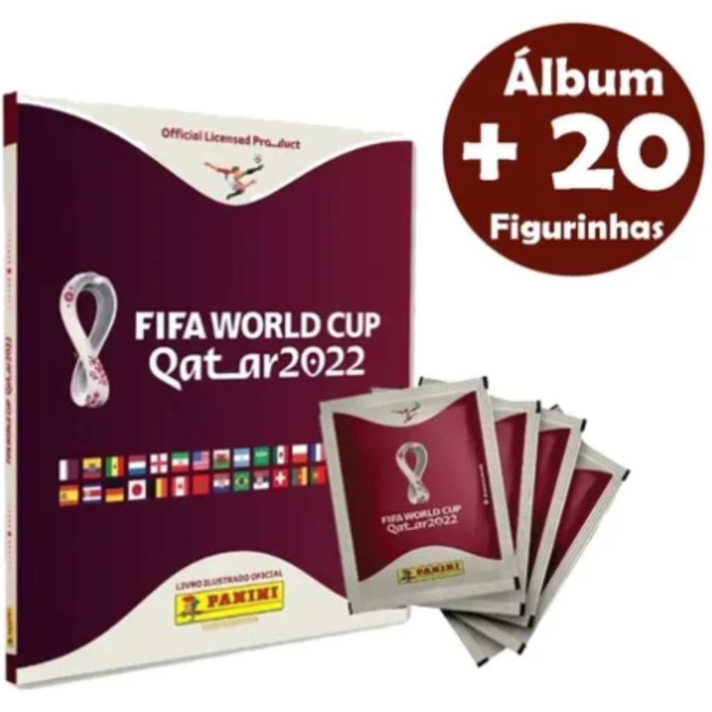 Kit Álbum Copa 2022 Qatar Capa Dura + 20 Figurinhas Avulsas Panini Original