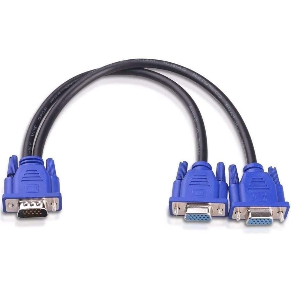 Duplicador Vga 1 Entrada 2 Saídas Cabo Y Vga Macho Fêmea