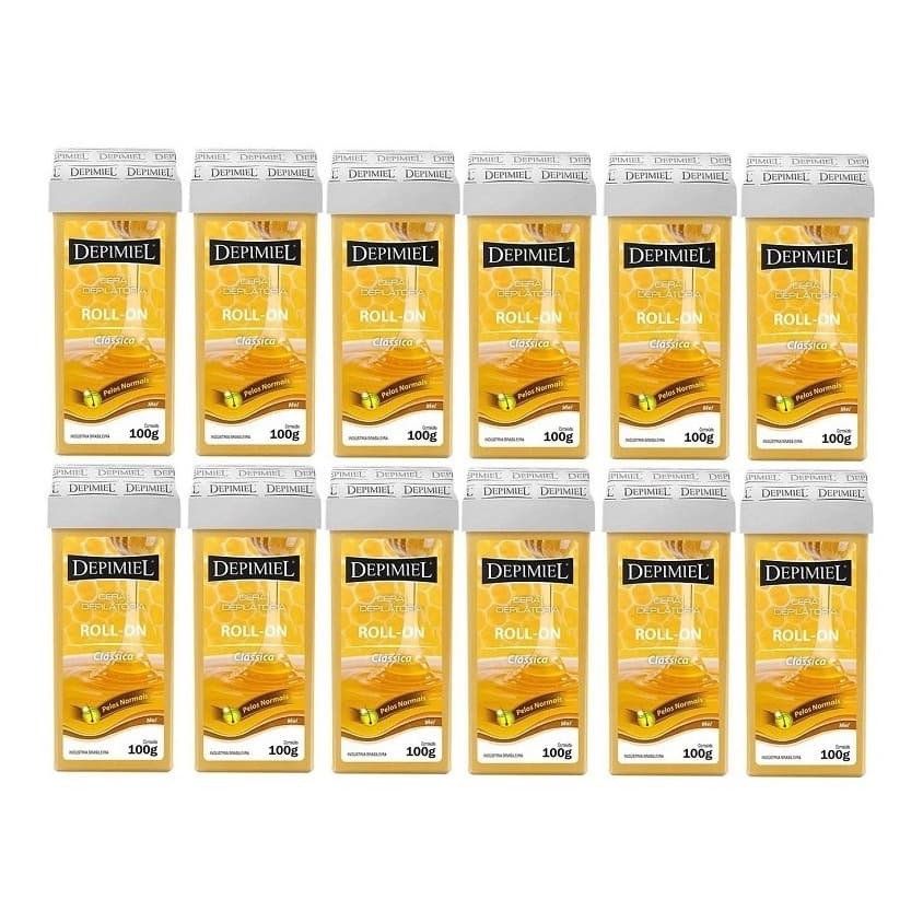 Kit 12 Refil Cera Depimiel Rollon Clássica 100g