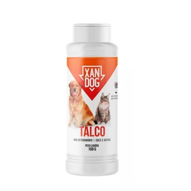 Xandog Talco Antipulgas e Antisséptico 100g para Cães Gatos Centagro