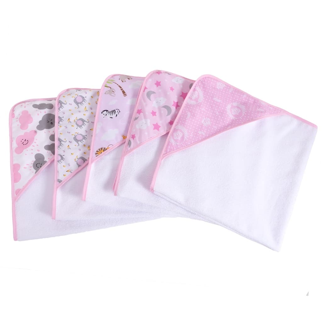 KIT 3 TOALHAS DE BANHO PARA MENINA FELPUDA COM CAPUZ FORRADO ESTAMPADO ENXOVAL ROSA