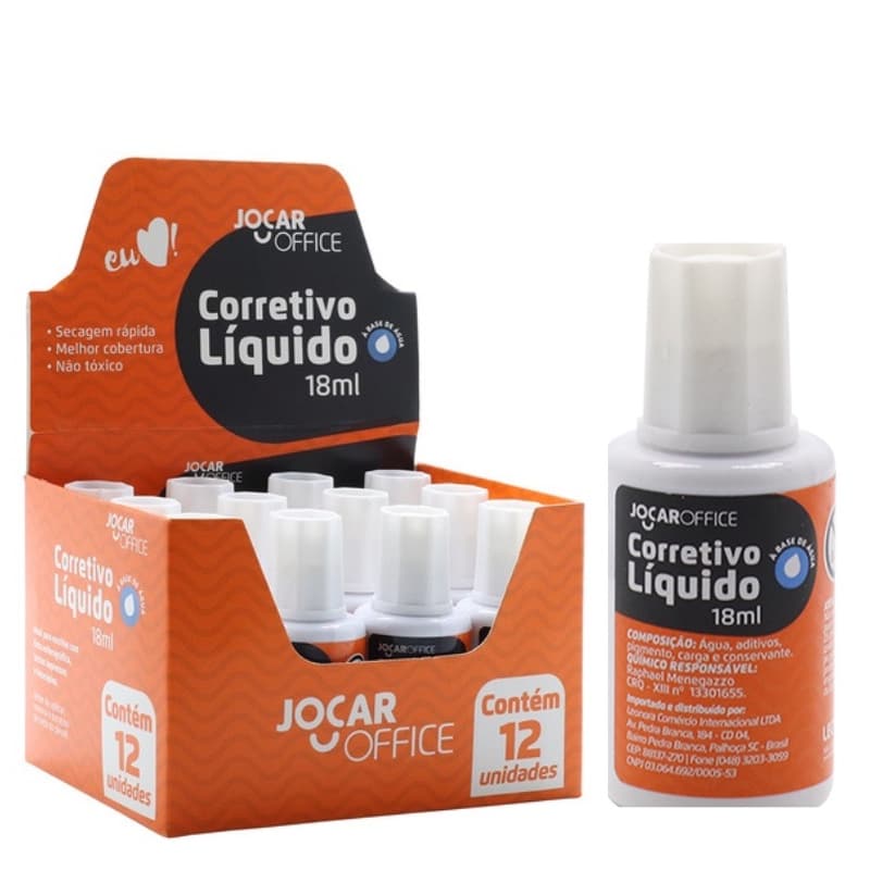 Corretivo Líquido 18ml Material Escolar Escritório Branquinho Leo&Leo