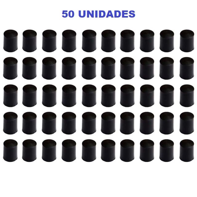 Ponteira Virola Rista de Plástico Preta 50 Unidades para Taco de Sinuca Bilhar Snooker