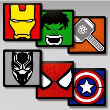 Kit Quadro Heróis - 6 Unidades Para Meninos