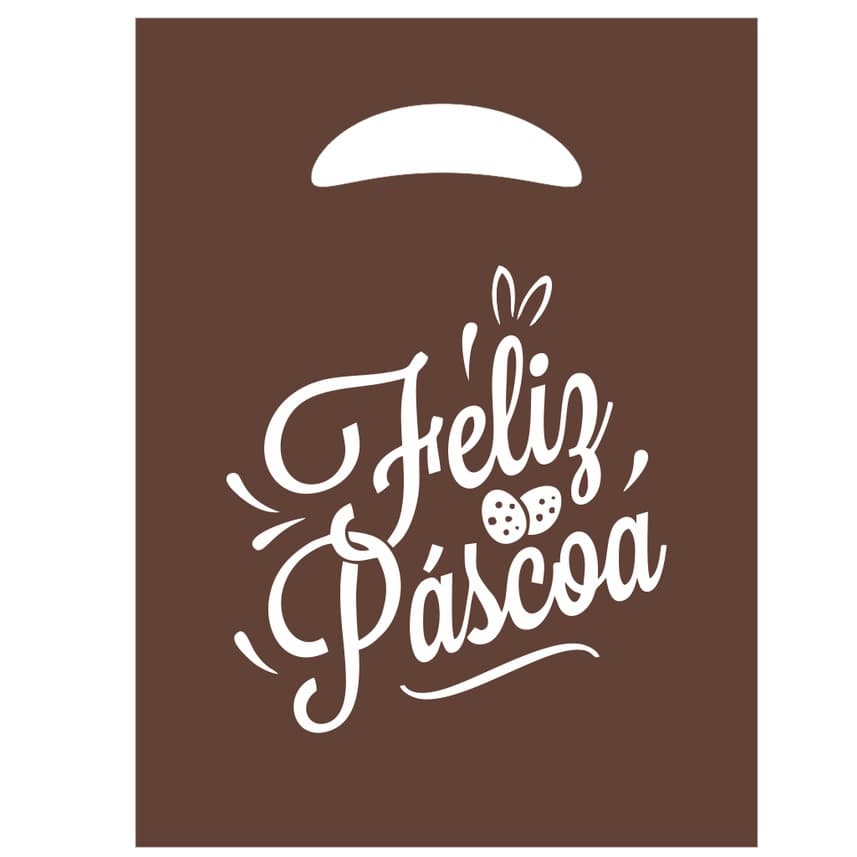 Sacolas Plástica 30x40 (25 - 50UN) - Frase Feliz Páscoa 1