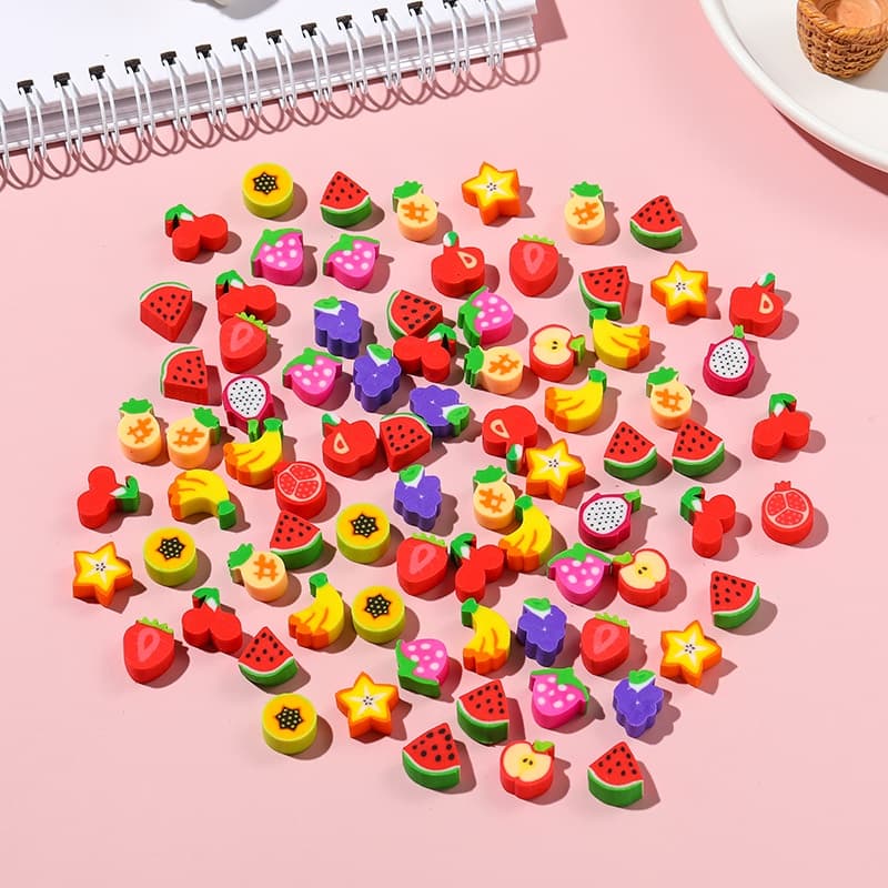 Novo Apagador De 20 Peças Cartoon Space Fruit Prêmio Digital Student Stationery PVC Mini Fofo