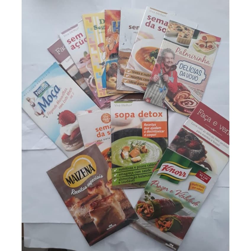 Kit 10 Livros de Receitas - Receita da Palminirinha, Receita com Leite Moça Culinária Brasileira