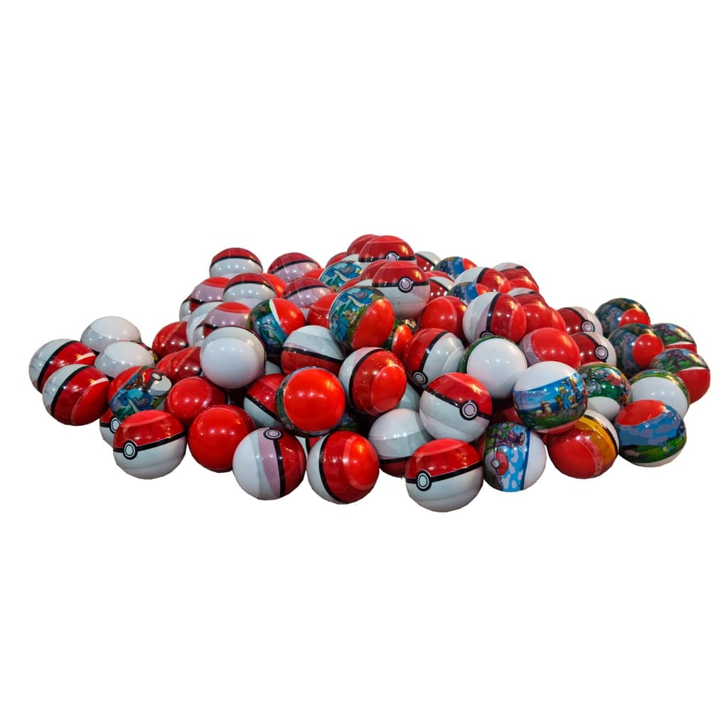 Kit 12, 24 Ou 48 Capsulas 1" Com Miniaturas Tipo Pokémon Sortidas