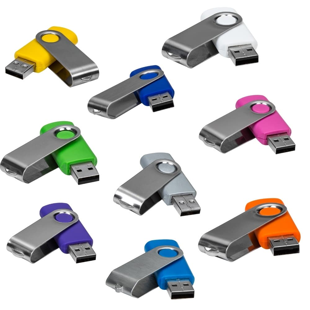 Pen Drive Giratório Metálico 4GB/8GB/16GB/32GB ( Minimo para personalizar 10/ peças )