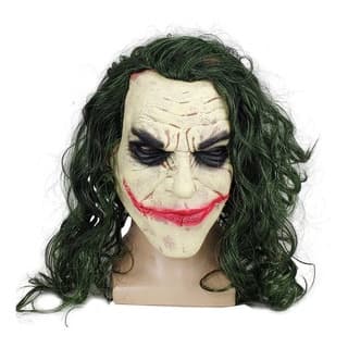 Máscara de Latéx Palhaço Coringa Com Cabelo Cosplay Festas