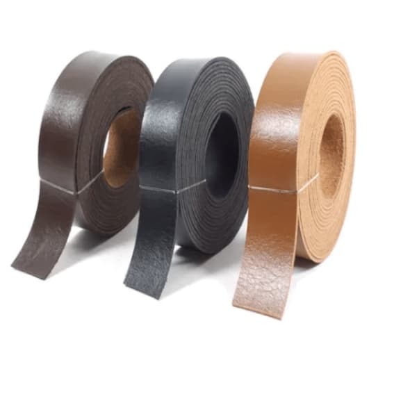 Tira de couro ecológico: 1.30m x 1.5-3.0cm de largura ideal para artesanato