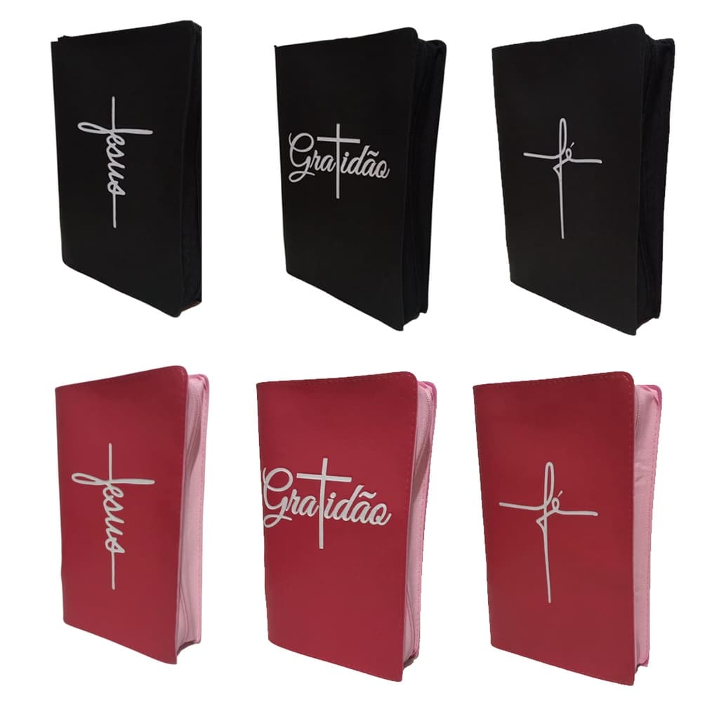 Capa para Bíblia de Estudo com Zíper | Tamanho Grande - Numero 13 | Diversas Escritas e Cores