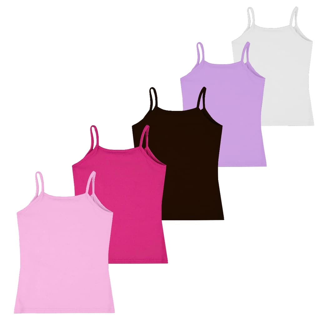 Blusa Infantil Feminina Alça Regata Verão Kit 5 Blusinhas