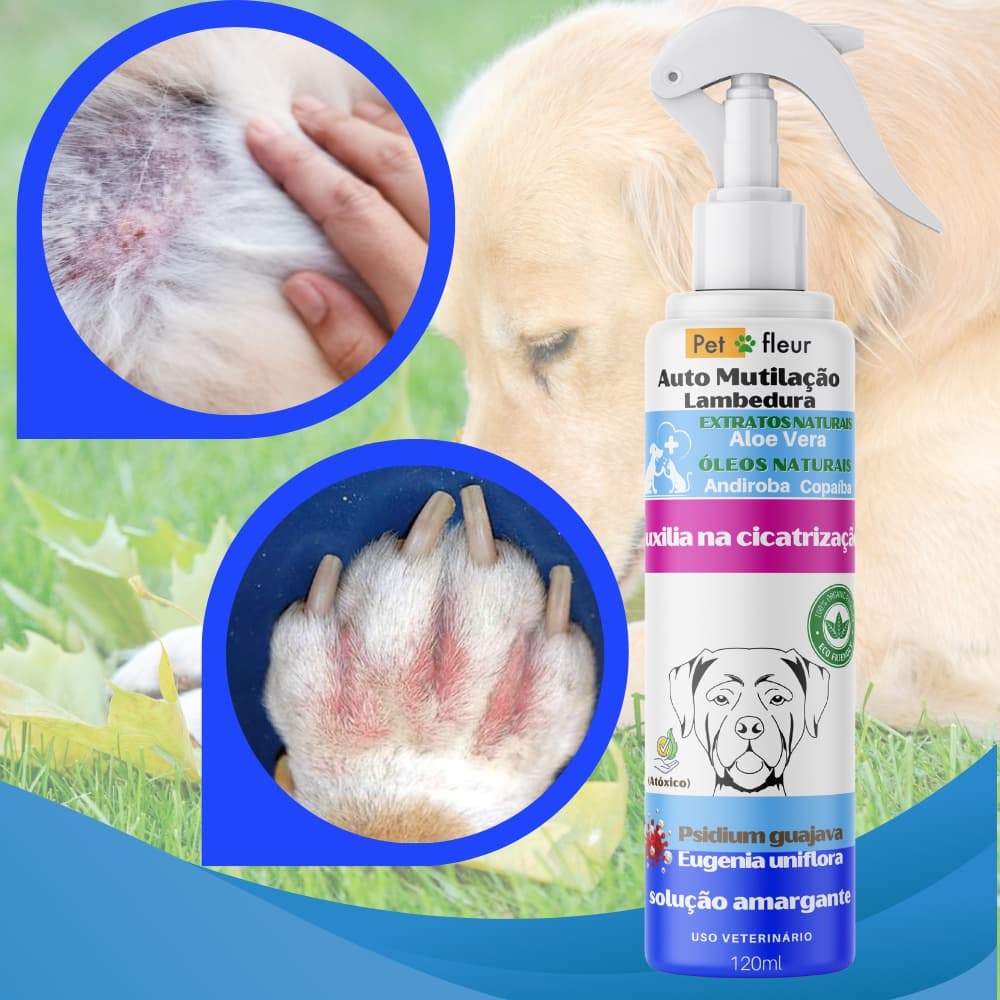 Anti Mutilação Lambedura Cicatrizante Pet Natural Caes Gatos - Envio Imediato
