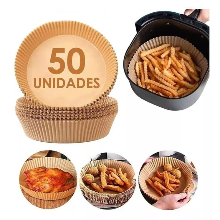 Forro De Papel Airfryer Antiaderente 50 Und. Descartáveis