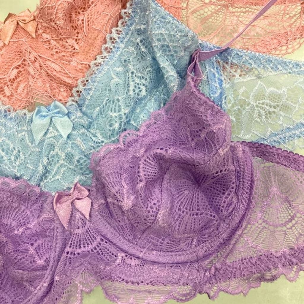 KIT 3 Sutiã com aro e renda sem bojo P AO PLUS SIZE ROBERTA