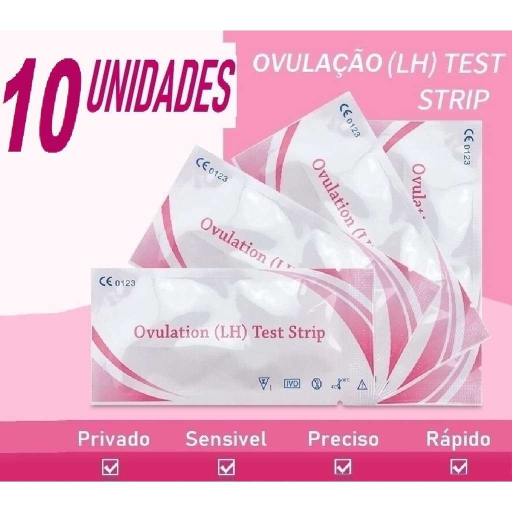 testes de ovulação kit com 10  Para tentantes detecta fertilidade