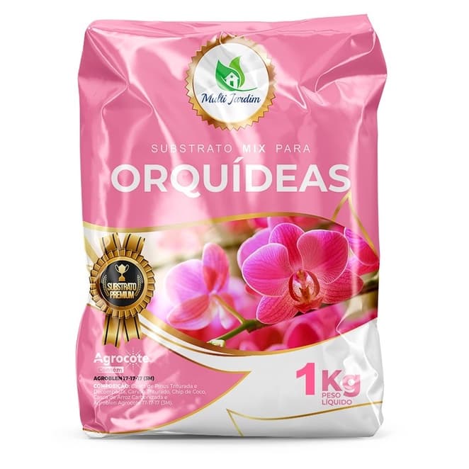 1kg = 5 Litros Substrato Mix Para Orquídeas Multi Jardim Premium com Agrocote 17-17-17 3M