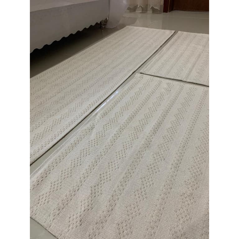 Kit tapete algodão 3 peças, Grosso e macio. 2 tapetes + 1 passadeira. Pode ser lavado na máquina!