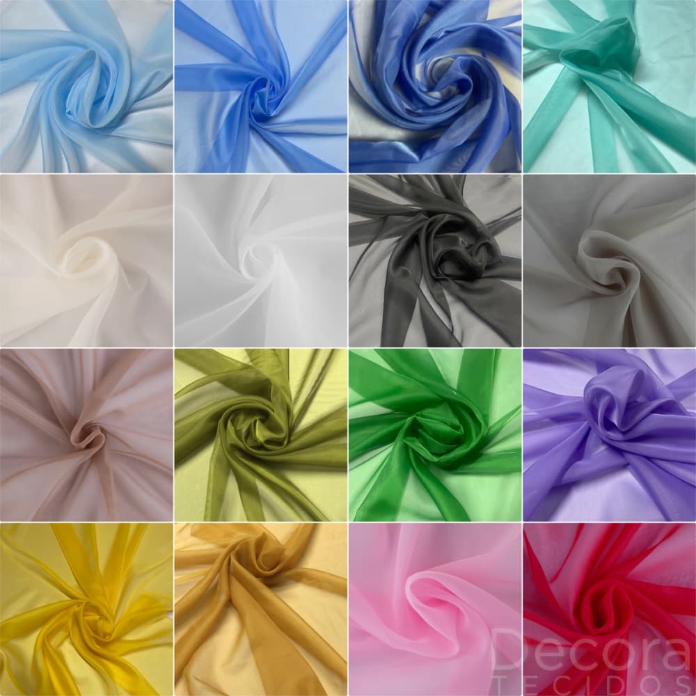 3m Tecido Voil 3m de largura diversas cores