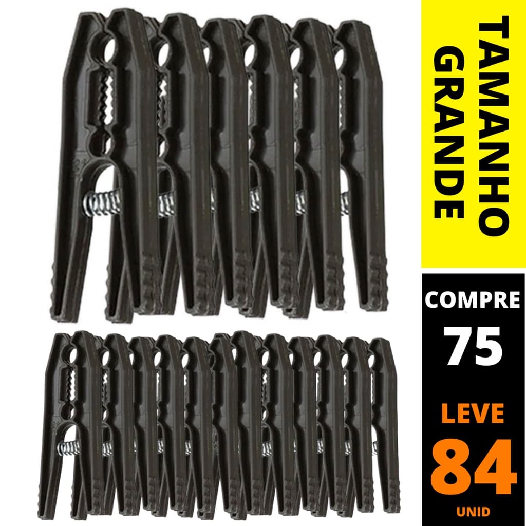 Kit 84 Prendedores De Roupa Grande Varal Pregador Roupa Reforçado Plástico Atacado