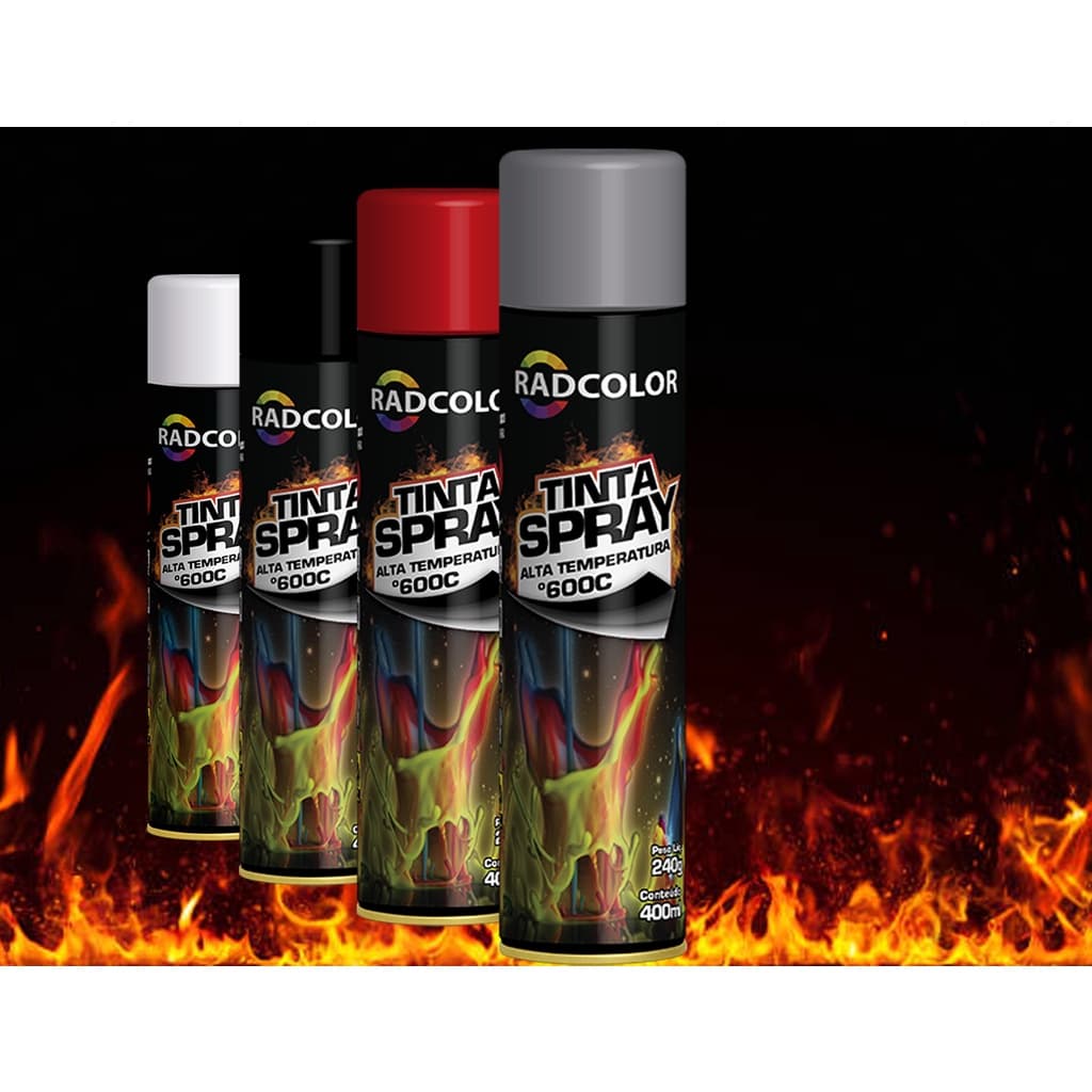 Tinta em Spray alta temperatura 400ML Radcolor - Diversas Cores