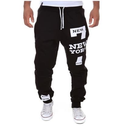 Calça de Moletom  Masculina Flanelada Slim Jogger Plus Size G1 G2 G3 New York peluciado