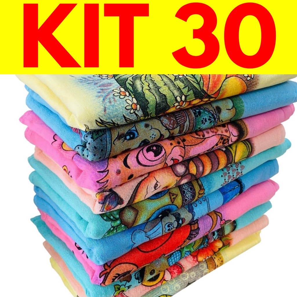 Pano De Prato  Color Grande Premium Kit Com 30 Peças