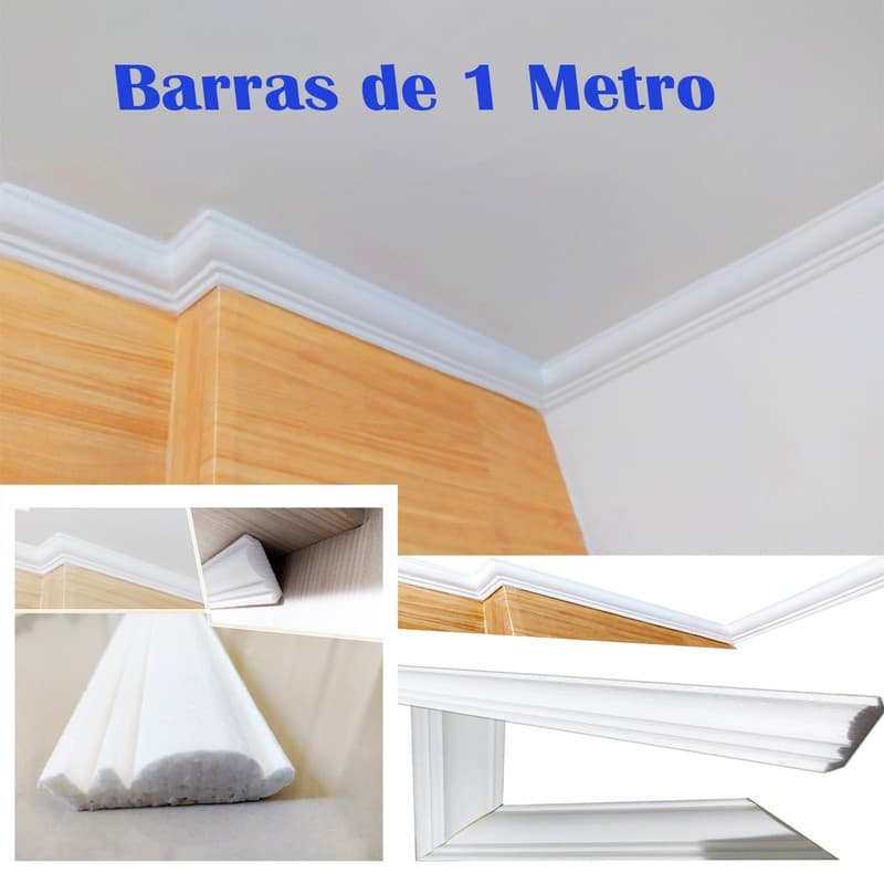 Roda Meio de Isopor 25 Metros Sanca de isopor em EPS Moldura de isopor - MOD md2p 6 CM