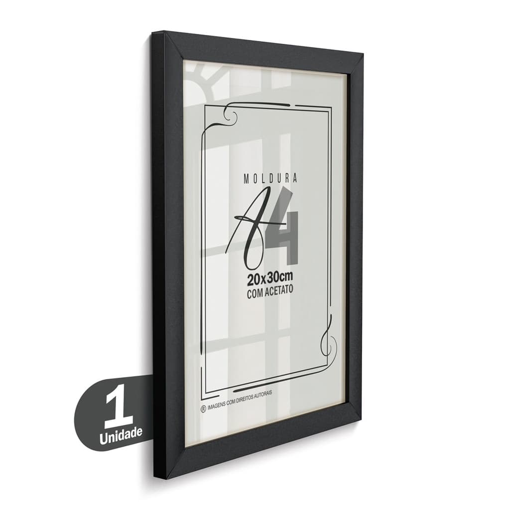 Quadro Moldura A4 20x30 Porta Retrato Acetato Certificado