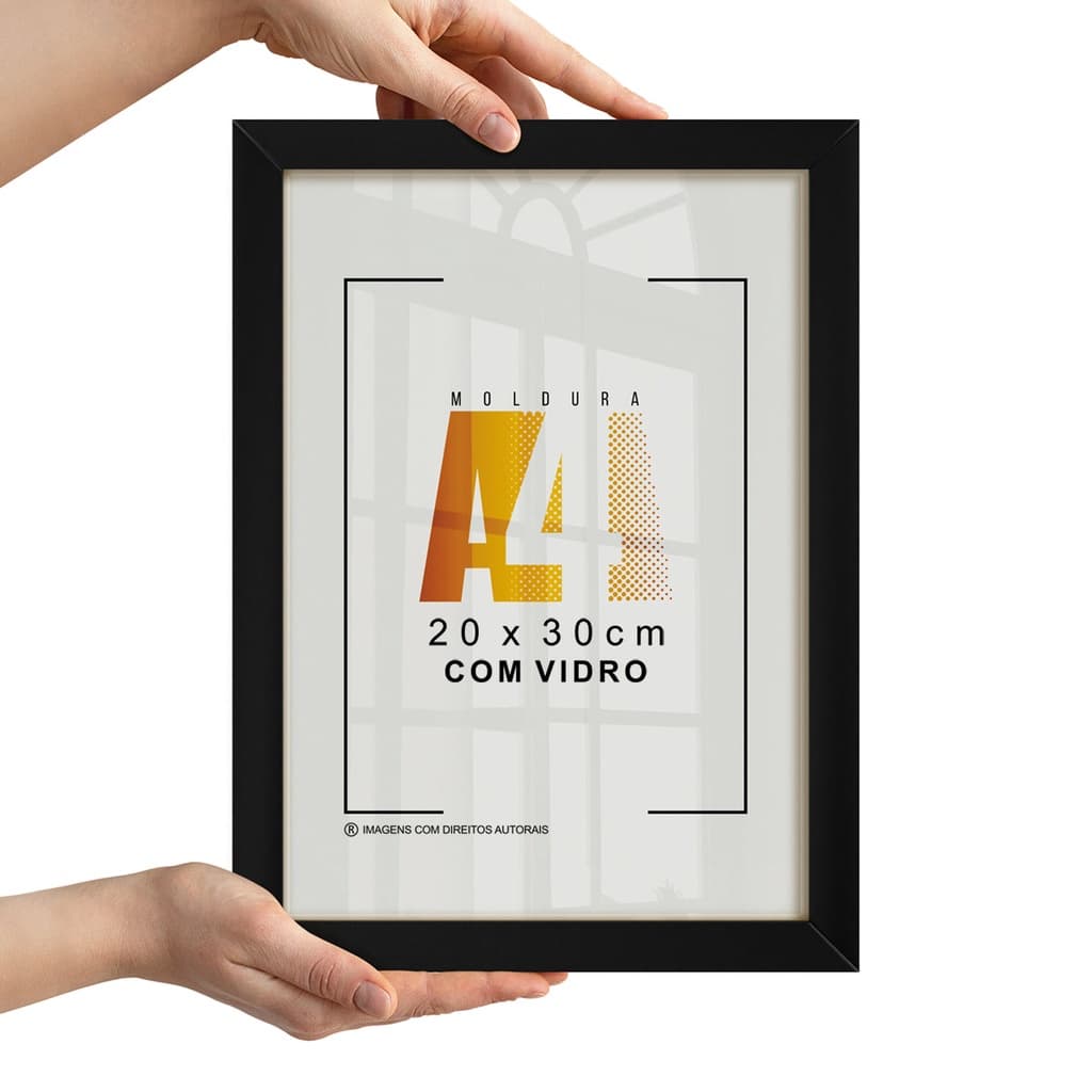 Quadro Moldura A4 20x30 Porta Retrato Com Vidro Certificado