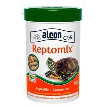 Ração Tartaruga Reptomix 60g Alcon(ração Reptolife+gammarus)