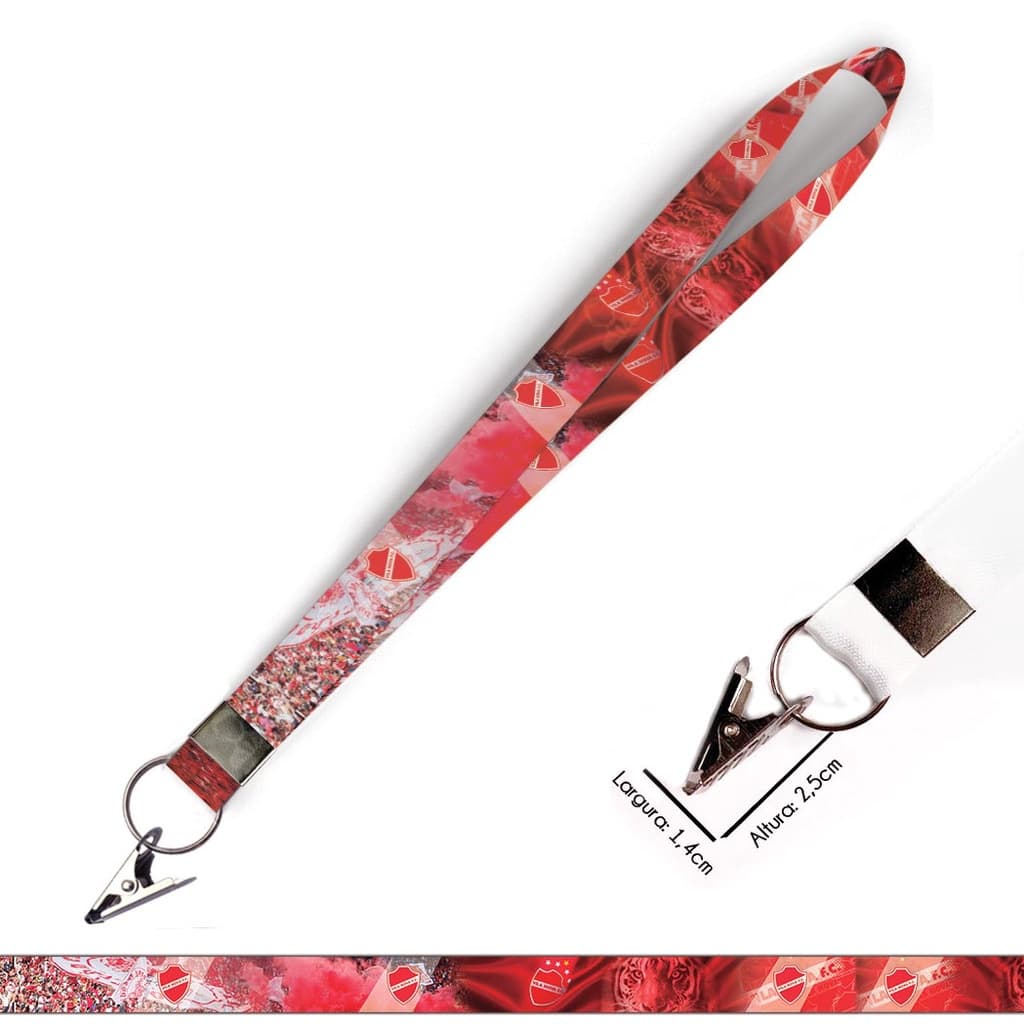 Cordão personalizado Vila Nova F.C. para Crachá com Jacaré e Argola