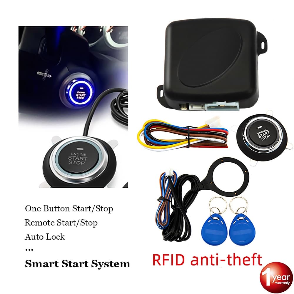 Alarme Automotivo Botão Start Stop Anti-roubo Com RFID Kit Universal Um Botão Arranque 12V