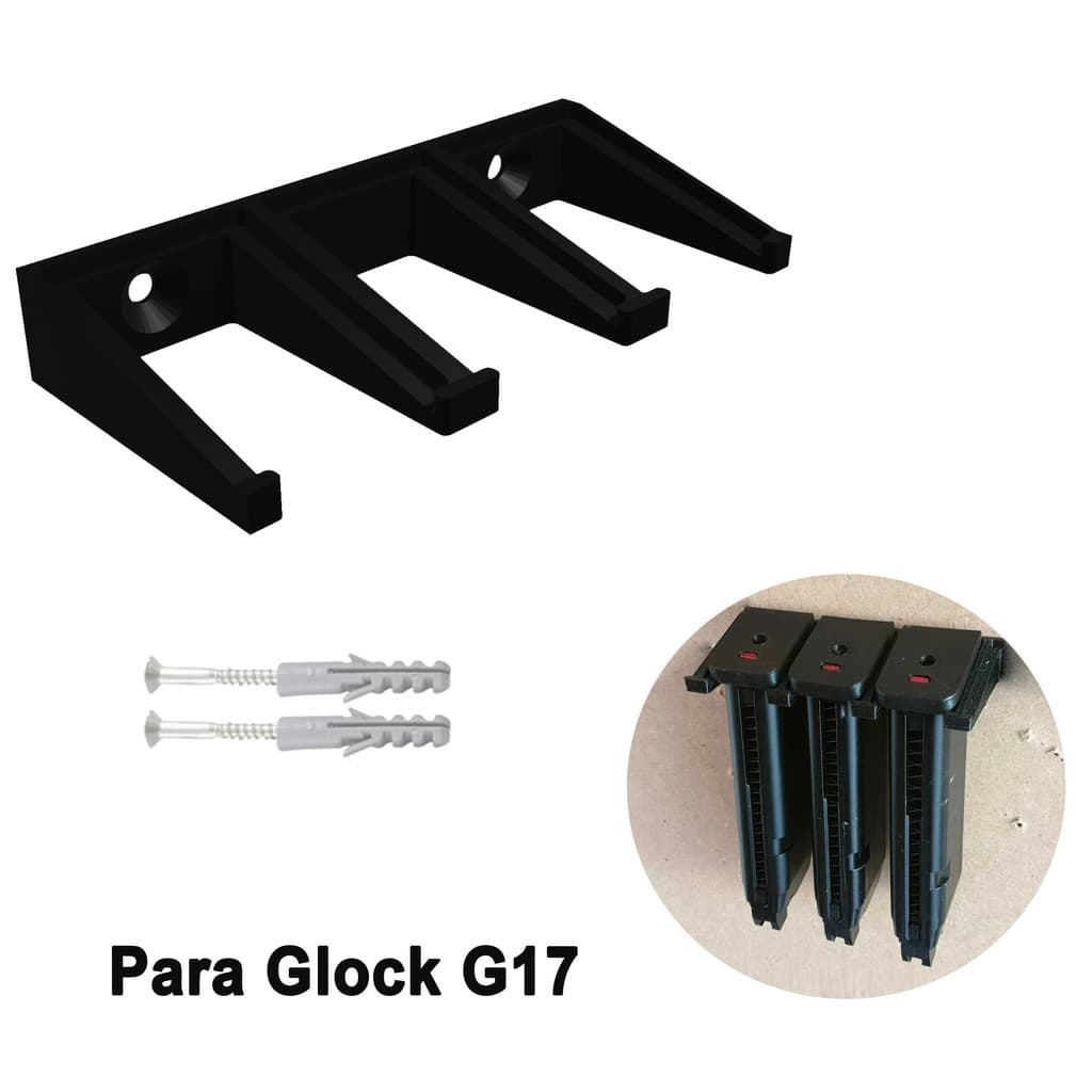 Suporte de Parede Porta Carregadores Magazine de Glock 17/19