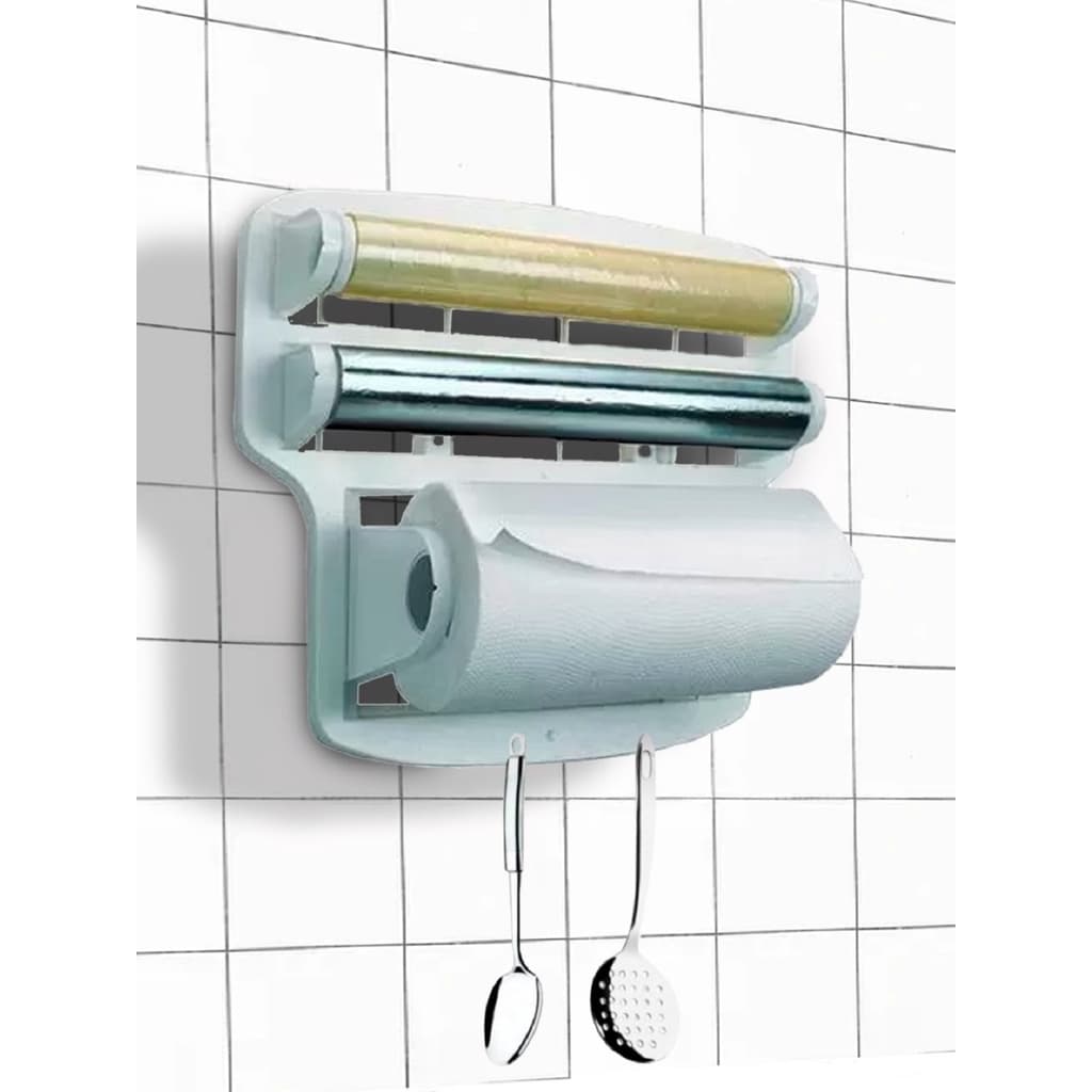 Suporte Para Cozinha 3 x 1 Papel Toalha PVC