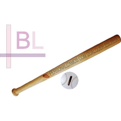 Taco De Baseball Madeira Maciça Pinos Com Suporte