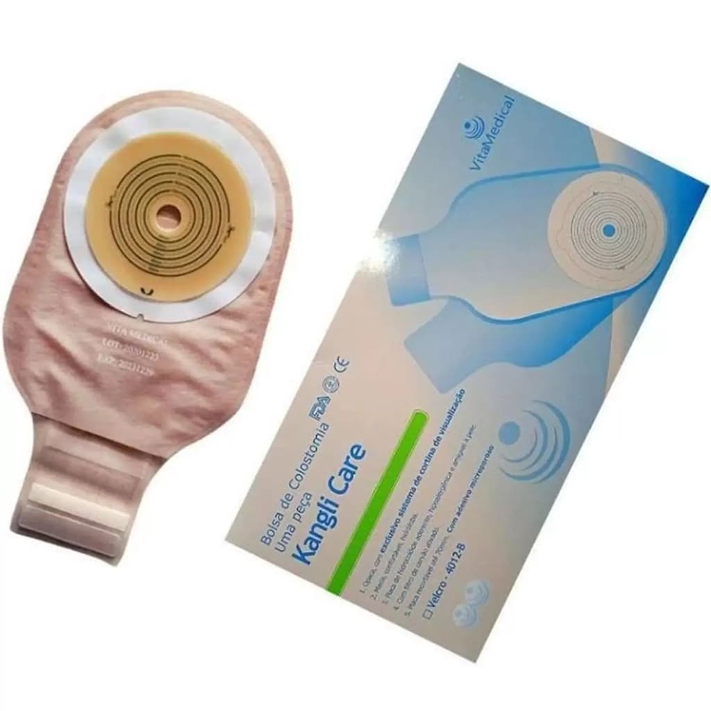 Bolsa Saco De Colostomia Discreta Para Sistema Vitamedical Kangli Care Com Fechamento Seguro