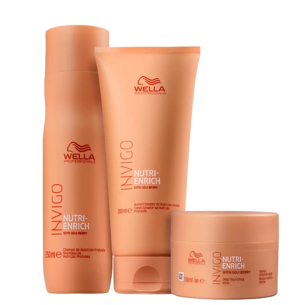 Kit Invigo Enrich Shampoo 250ml, Cond 200ml e Másc 150ml - Wella
