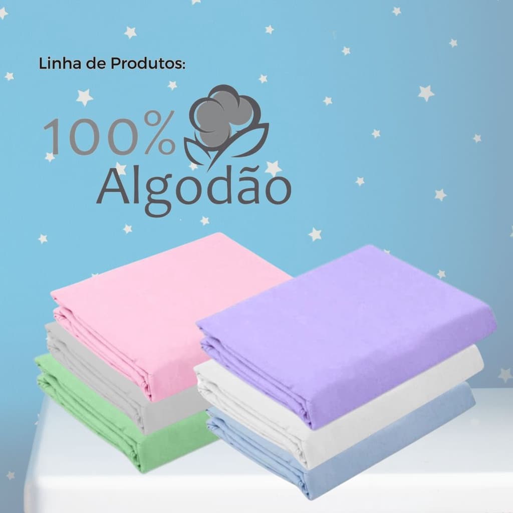 KIT 3 LENÇOL DE BERÇO PADRÃO AMERICANO AVULSO CORES VARIADAS 100% algodão