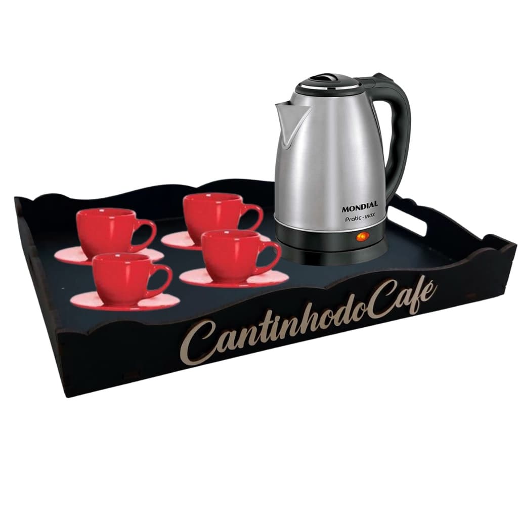 Bandeja Decorativa Para Café Em Mdf Grande Cantinho Do Café Para Servir Mesas Criados Organizar Preta